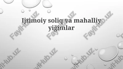 ijtimoiysoliq va mahalliy yig'imlar — PPTX