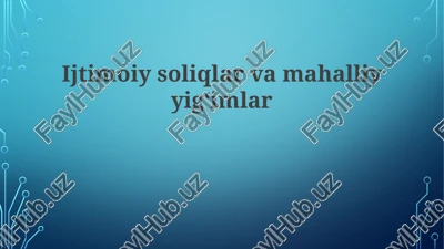ijtimoiy soliqlar va mahalliy yig‘imlar — PPTX