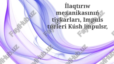 irrigatsiya mexanikasının' tiykarları — PPTX