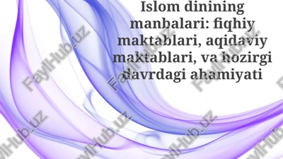 islom manbalari: fiqh mazhablari, aqida maktablari — PPTX