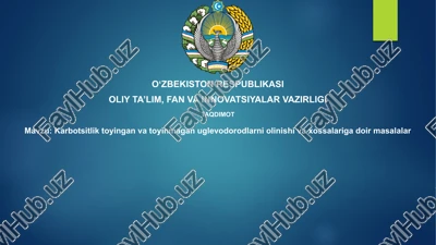 to'yingan va to'yinmagan karbon kislotali uglevodorodlar — PPTX