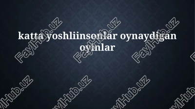 kattalar o'ynaydigan o'yinlar — PPTX