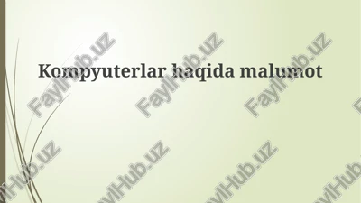 kompyuterlarning asosiy qismlari — PPTX