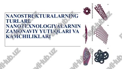 nanostrukturalarning turlari. nanotexnologiyalarning zamonaviy yutuqlari va kamchiliklari — PPTX
