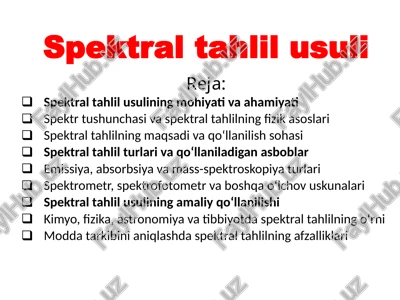 spektraltahlilusuli — PPTX