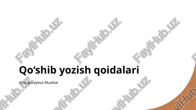 qoʻshib yozish qoidalari — PPTX