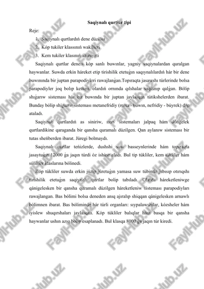 saqiynalı qurtlar tipi — DOCX