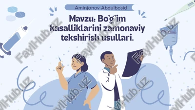 bo'g'im kasalliklarini zamonaviy tekshirish usullari — PPTX