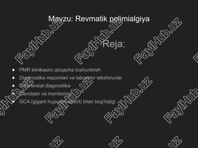 revmatik polimialgiya — PPTX