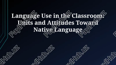 language use in the classroom — PPTX