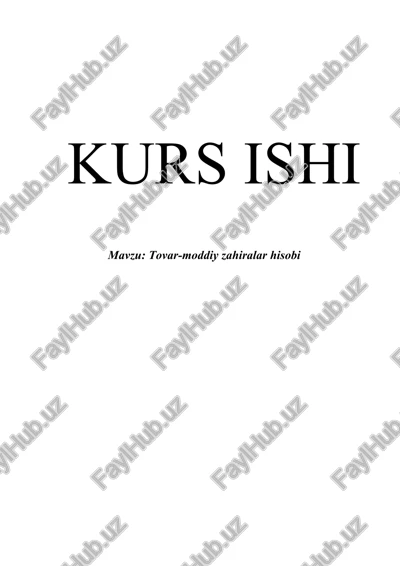 tovar-moddiy zahiralar hisobi — DOCX