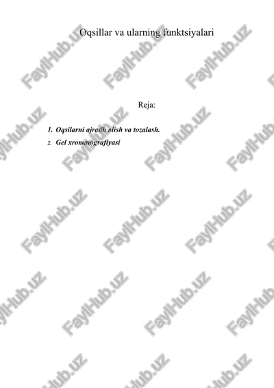 oqsillar va ularning funktsiyalari — DOCX