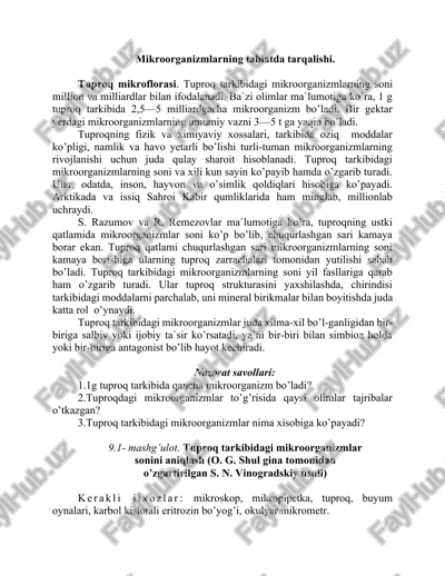 tuproq mikroflorasi — DOCX
