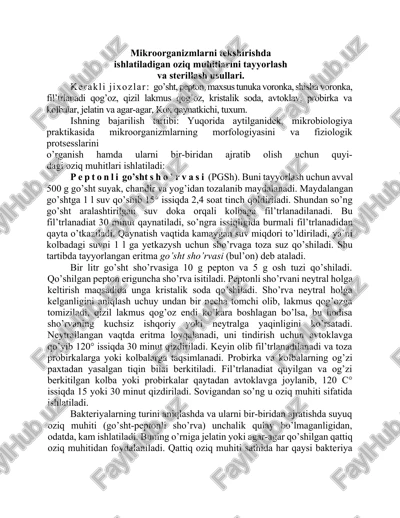 peptonli go'sht sho'rvasi (pgsh) — DOCX