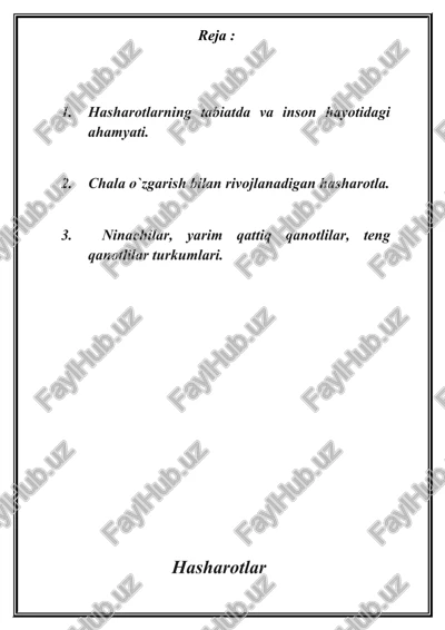 hasharotlar — PDF