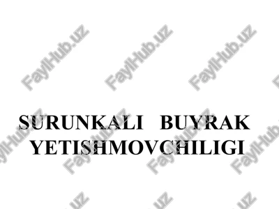 surunkali buyrak yetishmovchiligi — PPT