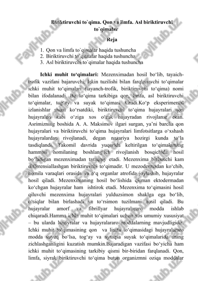 biriktiruvchi to`qima — DOCX