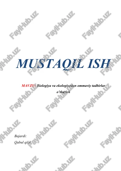 biologiya va ekologiyadan ommaviy tadbirlar o’tkazish — DOC