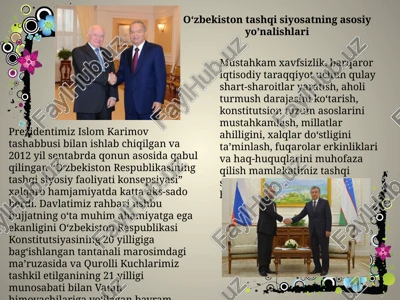 o'zbekiston respublikasining tashqi siyosiy faoliyati konsepsiyasi — PPTX