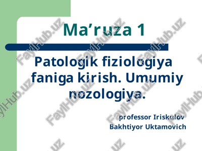 ma’ruza 1 — PPT