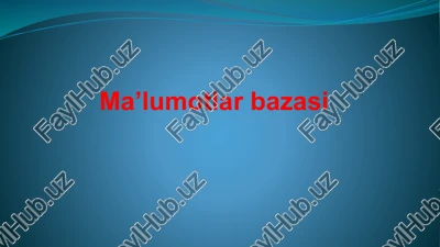 ma'lumotlar bazasi — PPTX