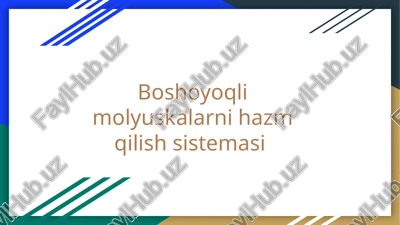 boshoyoqli molyuskalarni hazm qilish sistemasi — PPTX