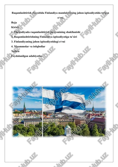 finlandiya raqamli iqtisodiyoti — DOCX