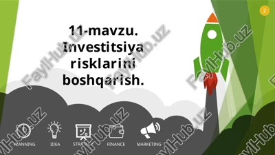 investitsiya risklarini boshqarish — PPTX
