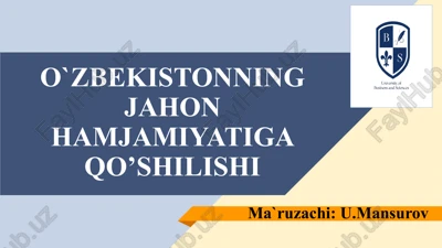 o`zbekistonning jahon hamjamiyatiga qo’shilishi — PPTX