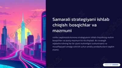 samarali strategiyani ishlab chiqish: bosqichlar va mazmuni — PDF