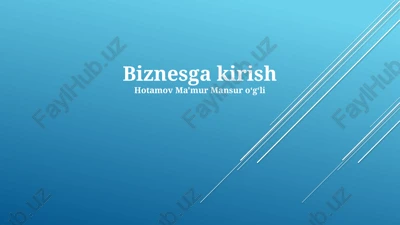 biznesga kirish — PPTX