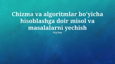 hisoblash geometriyasi va algoritmlar — PPTX