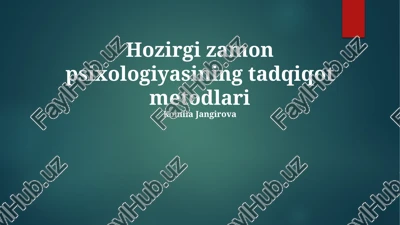 zamonaviy psixologiyada tadqiqot metodlari — PPTX