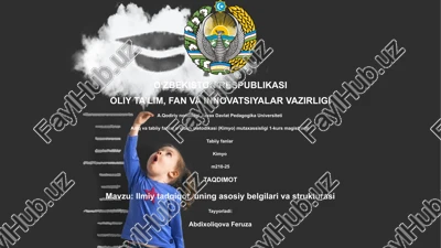 aniq va tabiiy fanlar oʻqitish metodikasi (kimyo) mutaxassisligi 1-kurs magistranti — PPTX