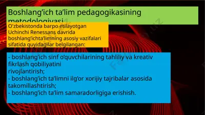 boshlang’ich ta’lim pedagogikasining metodologiyasi — PPTX