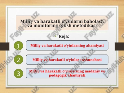 milliy va harakatli o‘yinlarni baholash va monitoring qilish metodikasi — PPTX
