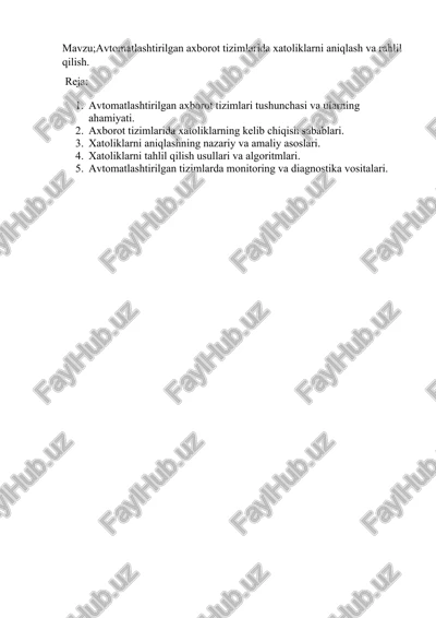 avtomatlashtirilgan axborot tizimlari — DOCX