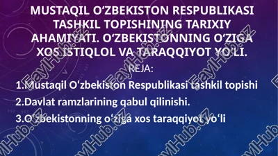 o'zbekiston respublikasi tashkilot topishi — PPTX
