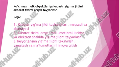kadastryig‘majildi — PPTX
