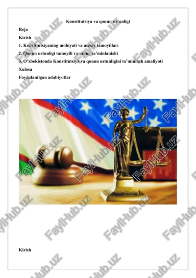 konstitutsiya va qonun ustunligi — DOCX