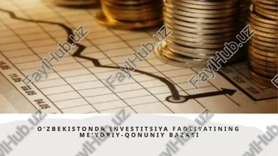 oʻzbekistondan investitsiya faoliyati — PPTX