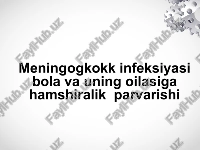 meningogkokk infeksiyasi — PPTX