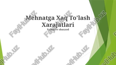 mehnatga xaq to'lash xarajatlari — PPTX