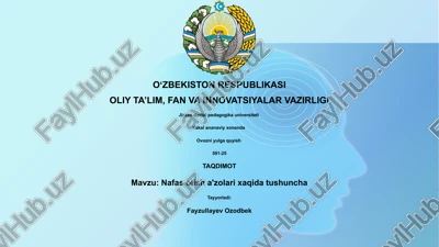 nafas olish a'zolari xaqida tushuncha — PPTX