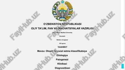 otopik bronxial astma klassifikatsiya — PPTX