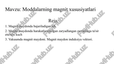moddalarning magnit xususiyatlari — PPTX