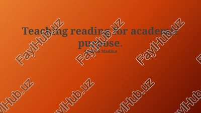 teaching reading for academic purpose — PPTX