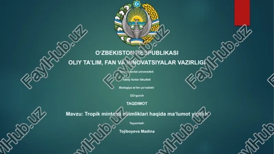 tropik o'simliklari haqida maʼlumot — PPTX