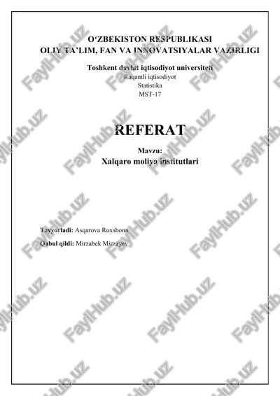 xalqaro moliyaviy institutlar — DOCX