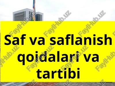 saf va saflanish qoidalari va tartibi — PPTX